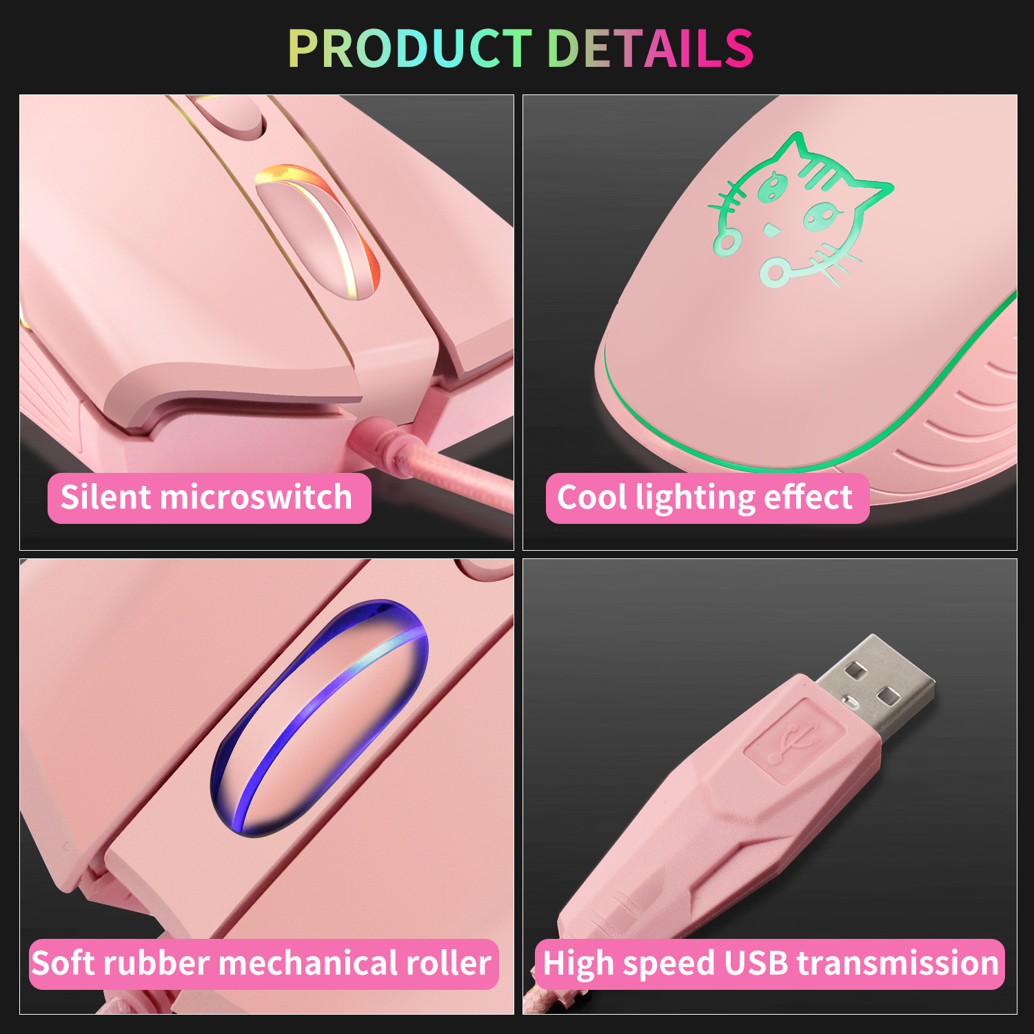 USB Wired Gaming Mouse Pink Co - Esports Gaming Maus recensione e prezzo